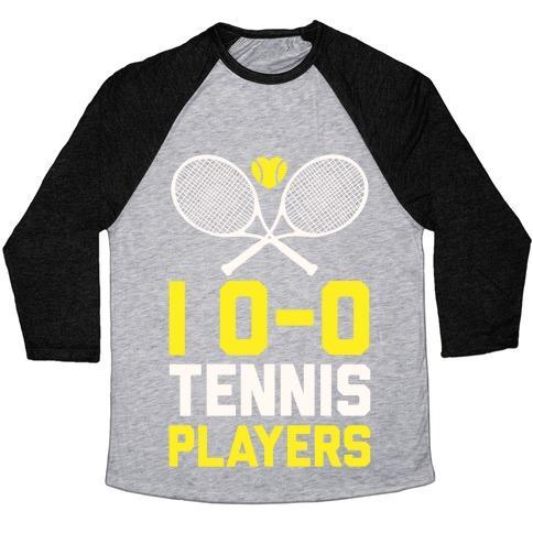 Virgin Teez  Baseball Tee Unisex Tri-Blend Baseball Tee / small / Athletic Gray / Black I LOVE TENNIS PLAYERS UNISEX TRI-BLEND BASEBALL TEE