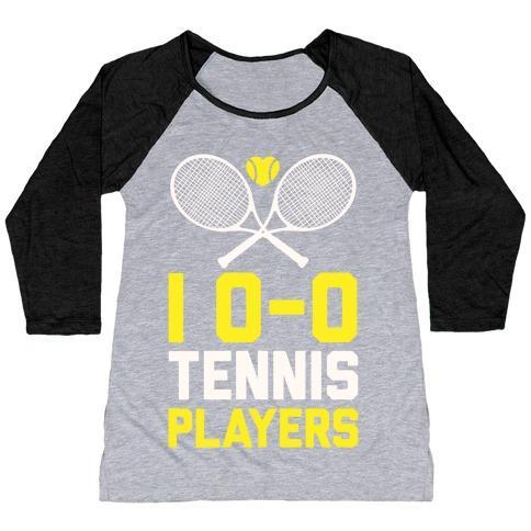 Virgin Teez  Baseball Tee Women's Tri-Blend Baseball Tee / small / Athletic Gray / Black I LOVE TENNIS PLAYERS WOMEN'S TRI-BLEND BASEBALL TEE