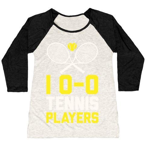 Virgin Teez  Baseball Tee Women's Tri-Blend Baseball Tee / small / Oatmeal / Black I LOVE TENNIS PLAYERS WOMEN'S TRI-BLEND BASEBALL TEE