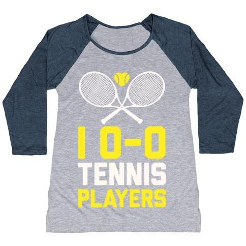 Virgin Teez  Baseball Tee Women's Tri-Blend Baseball Tee / small / Athletic Gray / Navy I LOVE TENNIS PLAYERS WOMEN'S TRI-BLEND BASEBALL TEE