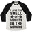Virgin Teez  Baseball Tee Unisex Tri-Blend Baseball Tee / small / Oatmeal / Black I LOVE THE SMELL OF WEIGHTS IN THE MORNING UNISEX TRI-BLEND BASEBALL TEE