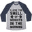 Virgin Teez  Baseball Tee Unisex Tri-Blend Baseball Tee / small / Athletic Gray / Navy I LOVE THE SMELL OF WEIGHTS IN THE MORNING UNISEX TRI-BLEND BASEBALL TEE