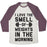 Virgin Teez  Baseball Tee Unisex Tri-Blend Baseball Tee / small / Oatmeal / Maroon I LOVE THE SMELL OF WEIGHTS IN THE MORNING UNISEX TRI-BLEND BASEBALL TEE