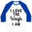 Virgin Teez  Baseball Tee Unisex Classic Baseball Tee / x-small / White/Blue I LOVE THE WEIGH I AM UNISEX CLASSIC BASEBALL TEE