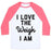 Virgin Teez  Baseball Tee Unisex Classic Baseball Tee / x-small / White/Neon Pink I LOVE THE WEIGH I AM UNISEX CLASSIC BASEBALL TEE