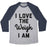 Virgin Teez  Baseball Tee Unisex Tri-Blend Baseball Tee / small / Athletic Gray / Navy I LOVE THE WEIGH I AM UNISEX TRI-BLEND BASEBALL TEE