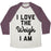 Virgin Teez  Baseball Tee Unisex Tri-Blend Baseball Tee / small / Oatmeal / Maroon I LOVE THE WEIGH I AM UNISEX TRI-BLEND BASEBALL TEE