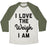 Virgin Teez  Baseball Tee Unisex Tri-Blend Baseball Tee / small / Oatmeal / Moss I LOVE THE WEIGH I AM UNISEX TRI-BLEND BASEBALL TEE