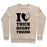 Virgin Teez  Pullover Crewneck Sweatshirt / x-small / Heathered Oatmeal I LOVE THICK RUGBY THIGHS CREWNECK SWEATSHIRT