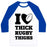 Virgin Teez  Baseball Tee Unisex Classic Baseball Tee / x-small / White/Blue I LOVE THICK RUGBY THIGHS UNISEX CLASSIC BASEBALL TEE