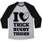 Virgin Teez  Baseball Tee Unisex Tri-Blend Baseball Tee / small / Athletic Gray / Black I LOVE THICK RUGBY THIGHS UNISEX TRI-BLEND BASEBALL TEE