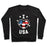 Virgin Teez  Pullover Crewneck Sweatshirt / x-small / Black I LOVE USA (SOCCER) CREWNECK SWEATSHIRT