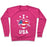 Virgin Teez  Pullover Crewneck Sweatshirt / x-small / Deep Pink I LOVE USA (SOCCER) CREWNECK SWEATSHIRT