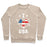 Virgin Teez  Pullover Crewneck Sweatshirt / x-small / Heathered Oatmeal I LOVE USA (SOCCER) CREWNECK SWEATSHIRT