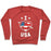 Virgin Teez  Pullover Crewneck Sweatshirt / x-small / Heathered Red I LOVE USA (SOCCER) CREWNECK SWEATSHIRT