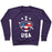Virgin Teez  Pullover Crewneck Sweatshirt / x-small / Purple I LOVE USA (SOCCER) CREWNECK SWEATSHIRT