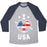 Virgin Teez  Baseball Tee Unisex Tri-Blend Baseball Tee / small / Athletic Gray / Navy I LOVE USA (SOCCER) UNISEX TRI-BLEND BASEBALL TEE