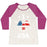 Virgin Teez  Baseball Tee Women's Tri-Blend Baseball Tee / small / Oatmeal / Berry I LOVE USA (SOCCER) WOMEN'S TRI-BLEND BASEBALL TEE