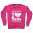 Virgin Teez  Pullover Crewneck Sweatshirt / x-small / Deep Pink I LOVE WINTER (SNOWBOARD HEART) CREWNECK SWEATSHIRT