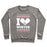 Virgin Teez  Pullover Crewneck Sweatshirt / x-small / Heathered Gray I LOVE WINTER (SNOWBOARD HEART) CREWNECK SWEATSHIRT