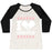 Virgin Teez  Baseball Tee Women's Tri-Blend Baseball Tee / small / Oatmeal / Black I LOVE WINTER (SNOWBOARD HEART) WOMEN'S TRI-BLEND BASEBALL TEE