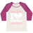 Virgin Teez  Baseball Tee Women's Tri-Blend Baseball Tee / small / Oatmeal / Berry I LOVE WINTER (SNOWBOARD HEART) WOMEN'S TRI-BLEND BASEBALL TEE