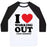 Virgin Teez  Baseball Tee Unisex Classic Baseball Tee / x-small / White/Black I LOVE WORKING OUT (JUST KIDDING) UNISEX CLASSIC BASEBALL TEE