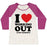 Virgin Teez  Baseball Tee Women's Tri-Blend Baseball Tee / small / Oatmeal / Berry I LOVE WORKING OUT (JUST KIDDING) WOMEN'S TRI-BLEND BASEBALL TEE