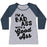 Virgin Teez  Baseball Tee Women's Tri-Blend Baseball Tee / small / Athletic Gray / Navy I'M A BADASS WITH A GOOD ASS WOMEN'S TRI-BLEND BASEBALL TEE