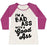 Virgin Teez  Baseball Tee Women's Tri-Blend Baseball Tee / small / Oatmeal / Berry I'M A BADASS WITH A GOOD ASS WOMEN'S TRI-BLEND BASEBALL TEE
