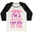 Virgin Teez  Baseball Tee Women's Tri-Blend Baseball Tee / small / Oatmeal / Black I'M A CHEER GIRL FROM BOW TO TOE WOMEN'S TRI-BLEND BASEBALL TEE