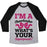 Virgin Teez  Baseball Tee Unisex Tri-Blend Baseball Tee / small / Athletic Gray / Black I'M A CHEERLEADER, WHAT'S YOUR SUPERPOWER? UNISEX TRI-BLEND BASEBALL TEE