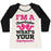 Virgin Teez  Baseball Tee Women's Tri-Blend Baseball Tee / small / Oatmeal / Black I'M A CHEERLEADER, WHAT'S YOUR SUPERPOWER? WOMEN'S TRI-BLEND BASEBALL TEE