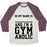 Virgin Teez  Baseball Tee Unisex Tri-Blend Baseball Tee / small / Oatmeal / Maroon I'M A GYMAHOLIC UNISEX TRI-BLEND BASEBALL TEE