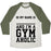 Virgin Teez  Baseball Tee Unisex Tri-Blend Baseball Tee / small / Oatmeal / Moss I'M A GYMAHOLIC UNISEX TRI-BLEND BASEBALL TEE
