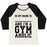 Virgin Teez  Baseball Tee Women's Tri-Blend Baseball Tee / small / Oatmeal / Black I'M A GYMAHOLIC WOMEN'S TRI-BLEND BASEBALL TEE