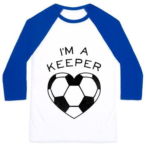Virgin Teez  Baseball Tee Unisex Classic Baseball Tee / x-small / White/Blue I'M A KEEPER (BASEBALL TEE) UNISEX CLASSIC BASEBALL TEE