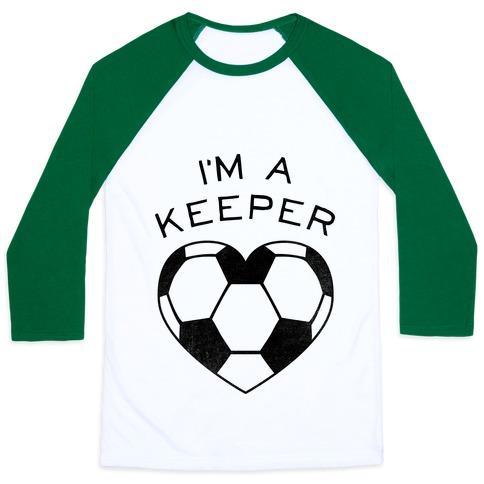 Virgin Teez  Baseball Tee Unisex Classic Baseball Tee / x-small / White/Dark Green I'M A KEEPER (BASEBALL TEE) UNISEX CLASSIC BASEBALL TEE