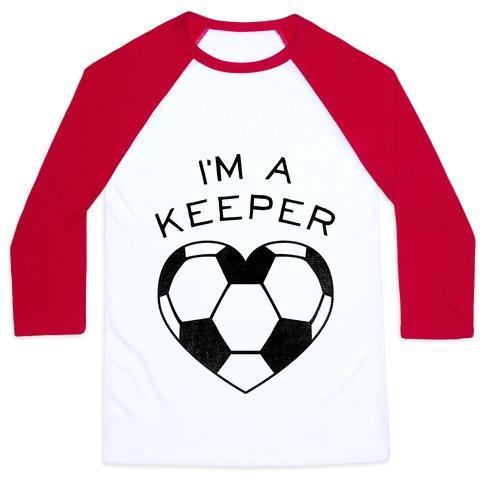 Virgin Teez  Baseball Tee Unisex Classic Baseball Tee / x-small / White/Red I'M A KEEPER (BASEBALL TEE) UNISEX CLASSIC BASEBALL TEE