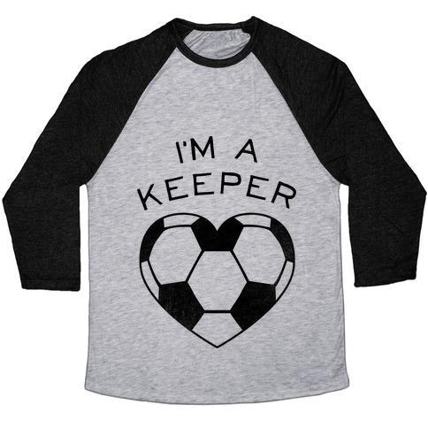 Virgin Teez  Baseball Tee Unisex Tri-Blend Baseball Tee / small / Athletic Gray / Black I'M A KEEPER (BASEBALL TEE) UNISEX TRI-BLEND BASEBALL TEE