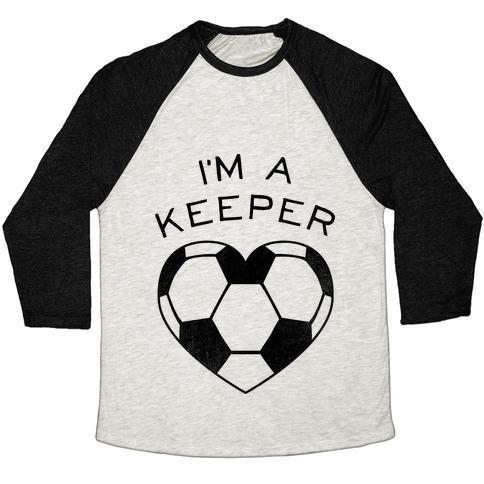 Virgin Teez  Baseball Tee Unisex Tri-Blend Baseball Tee / small / Oatmeal / Black I'M A KEEPER (BASEBALL TEE) UNISEX TRI-BLEND BASEBALL TEE
