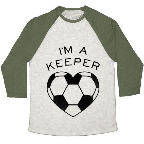 Virgin Teez  Baseball Tee Unisex Tri-Blend Baseball Tee / small / Oatmeal / Moss I'M A KEEPER (BASEBALL TEE) UNISEX TRI-BLEND BASEBALL TEE