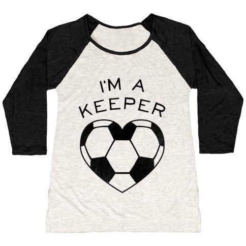 Virgin Teez  Baseball Tee Women's Tri-Blend Baseball Tee / small / Oatmeal / Black I'M A KEEPER (BASEBALL TEE) WOMEN'S TRI-BLEND BASEBALL TEE
