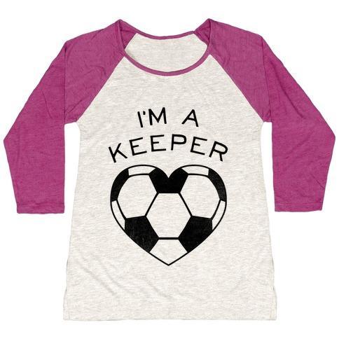 Virgin Teez  Baseball Tee Women's Tri-Blend Baseball Tee / small / Oatmeal / Berry I'M A KEEPER (BASEBALL TEE) WOMEN'S TRI-BLEND BASEBALL TEE