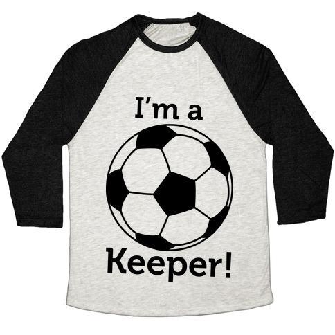 Virgin Teez  Baseball Tee Unisex Tri-Blend Baseball Tee / small / Oatmeal / Black I'M A KEEPER UNISEX TRI-BLEND BASEBALL TEE