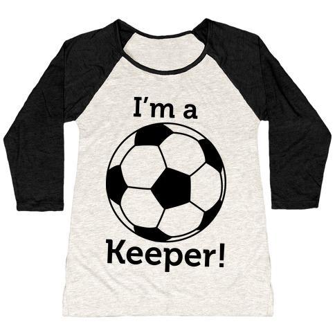 Virgin Teez  Baseball Tee Women's Tri-Blend Baseball Tee / small / Oatmeal / Black I'M A KEEPER WOMEN'S TRI-BLEND BASEBALL TEE