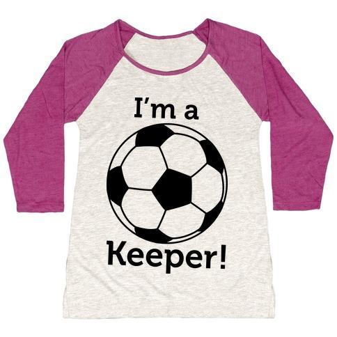 Virgin Teez  Baseball Tee Women's Tri-Blend Baseball Tee / small / Oatmeal / Berry I'M A KEEPER WOMEN'S TRI-BLEND BASEBALL TEE