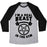 Virgin Teez  Baseball Tee Unisex Tri-Blend Baseball Tee / small / Athletic Gray / Black I'M A REAL BEAST IN THE GYM UNISEX TRI-BLEND BASEBALL TEE