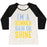 Virgin Teez  Baseball Tee Women's Tri-Blend Baseball Tee / small / Oatmeal / Black I'M A RUNNER, RAIN OR SHINE WOMEN'S TRI-BLEND BASEBALL TEE