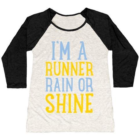 Virgin Teez  Baseball Tee Women's Tri-Blend Baseball Tee / small / Oatmeal / Black I'M A RUNNER, RAIN OR SHINE WOMEN'S TRI-BLEND BASEBALL TEE